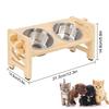 Elevated Puppy Bowls Food Mat Raised Dishes Food and Water Feeder 15° Tilted Stand 2 Stainless Steel Bowls for Small Dogs Cats