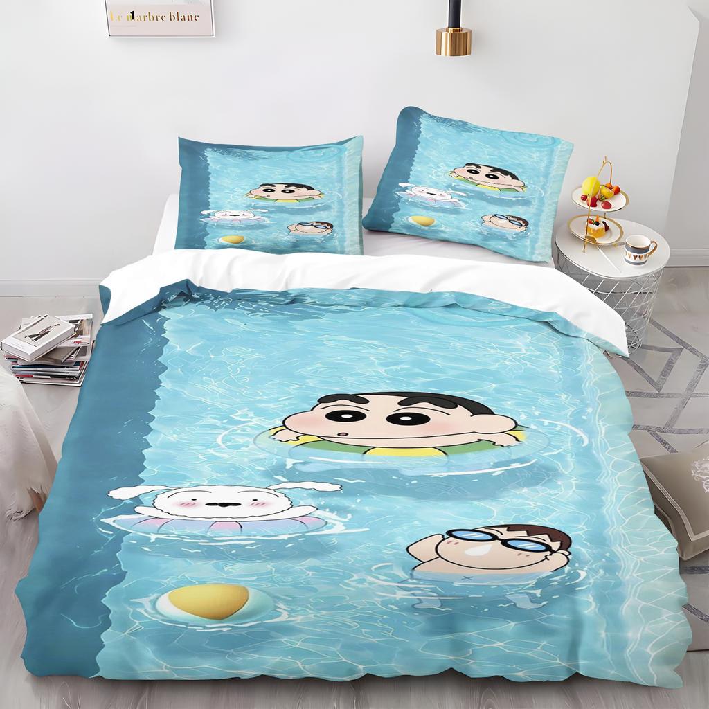 Quilt Cover Crayon Shin-Chan Cartoon Anime Duvet Cute Printed Comforter Polyester Bedding Twin Size Children Gift Various Sizes