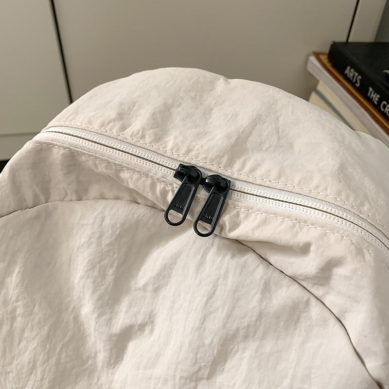 Solid Color Backpack Student Schoolbag Water-repellent Commuter Backpack