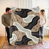 Wavy Pattern Blanket, Polyester Fabric, Machine Washable, Suitable For Bedroom And Living Room Décor.