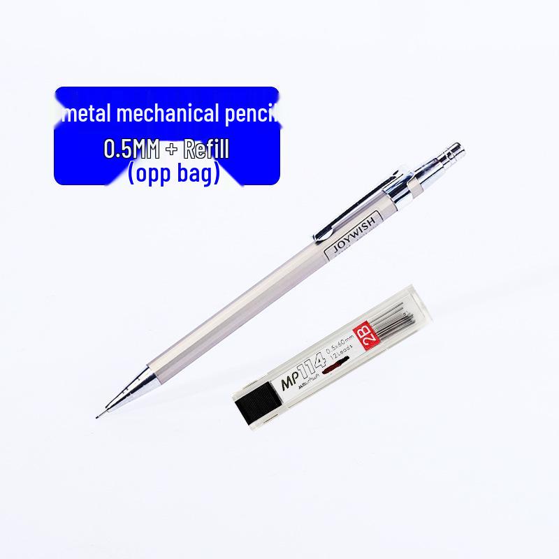 Adjustable Metal Mechanical Pencil: 0.5mm & 0.7mm for Students - Continuous Writing Clickable Design
