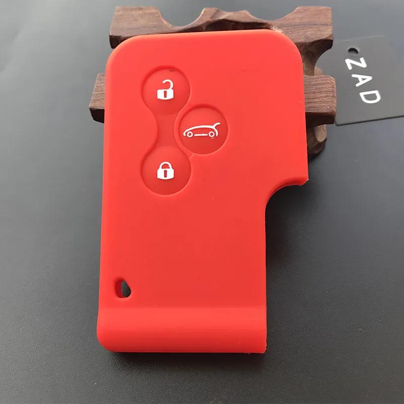 Silicone  Car Key Case Rubber Protector Cover Fob Accessories for Renault Megane R.S. Scenic 3 Button Card Key Skin Shell Set