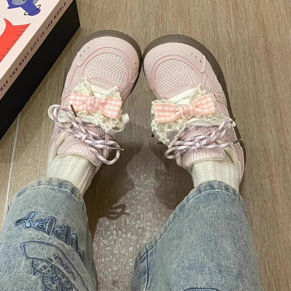 2025 spring new little white shoes mesh breathable sports and leisure board shoes fashion versatile non-slip German training women's shoes