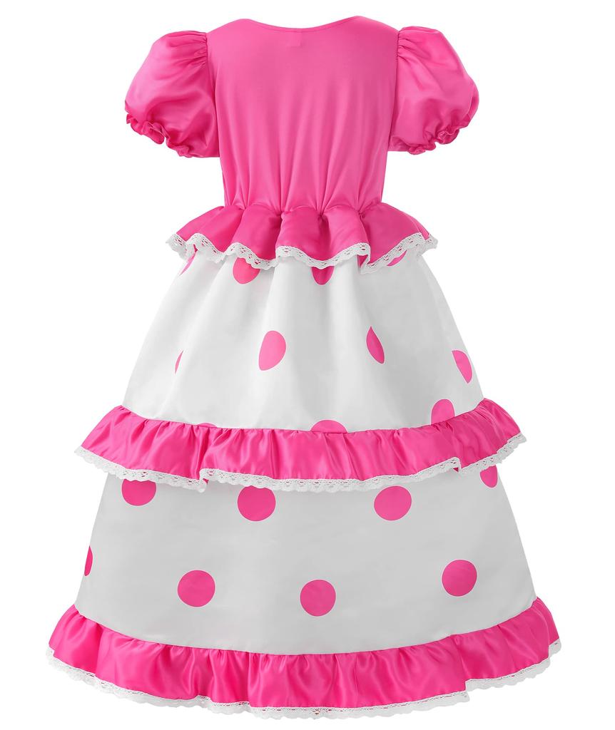 ReliBeauty Princess Halloween Costume for Princess Birthday Cute Dress with Polka Dot Size 110 Dress, Girls, Kids, Cosplay, Costume, Christmas, Gift,