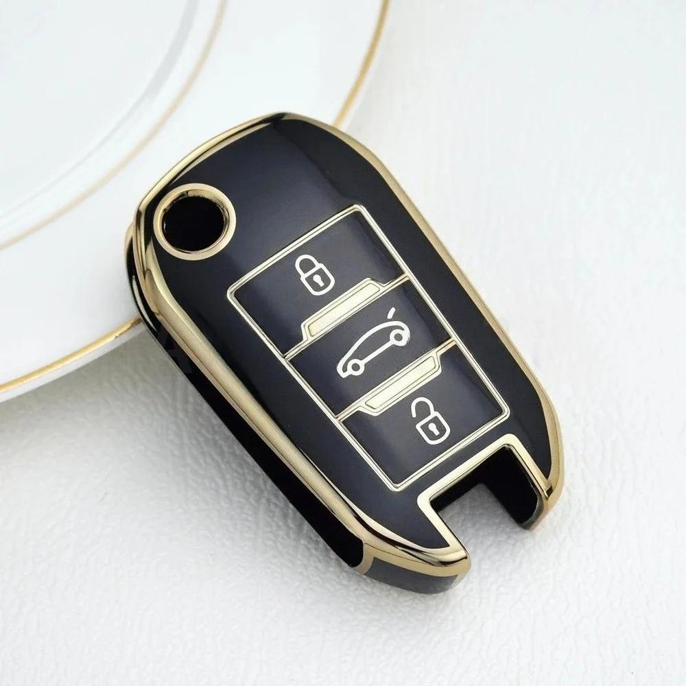 TPU Auto Schlüsselhülle Fernbedienungsabdeckung Für Peugeot 208 308 T9 508 2008 Für Citroen C4 Für Opel Corsa Crossland X Auto Zubehör