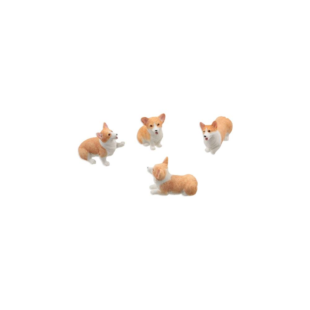 Gift for Kids Resin Figures Dog Doll Miniature Figurines Car Ornament Corgi Model Simulation Dog