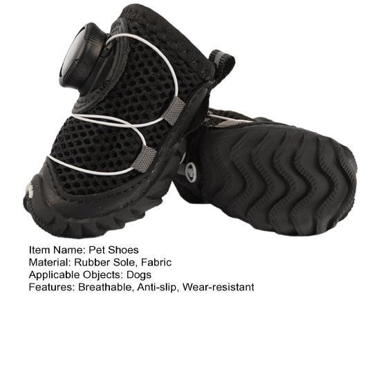 2Pcs All-Terrain Mesh Dog Shoes Breathable Pet Booties with Anti-Slip Soles And Dial Adjustment Dogs Paw Protectors for Hot Pavement Summer