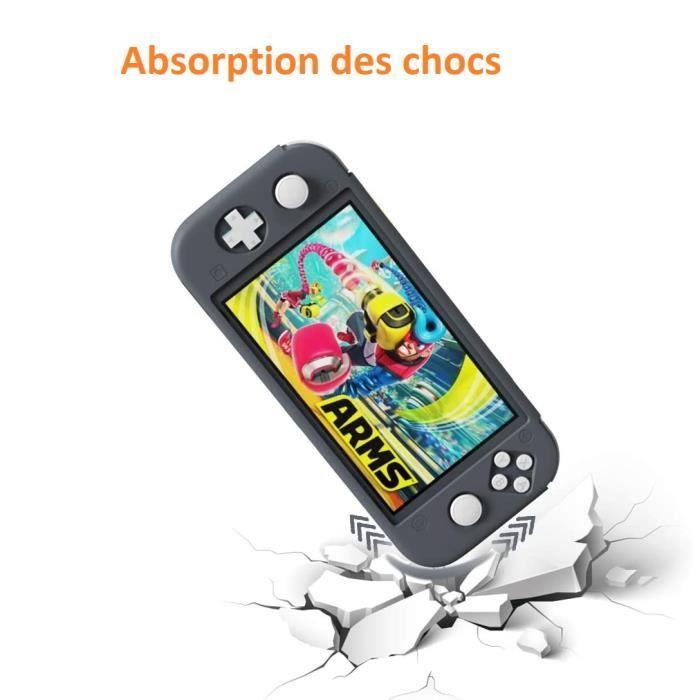 Coque Silicone Gris Compatible avec Nintendo Switch lite - Etui Housse Protection Anti Rayure Anti Choc Anti Dérapant Phonillico®