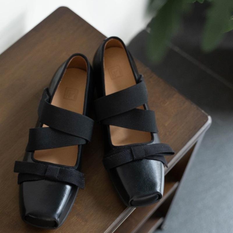 

Ballet shoes women s sports style shallow mouth platform British style Mary Jane shoes 2025 early spring new cross-strap single shoes 40 чёрный