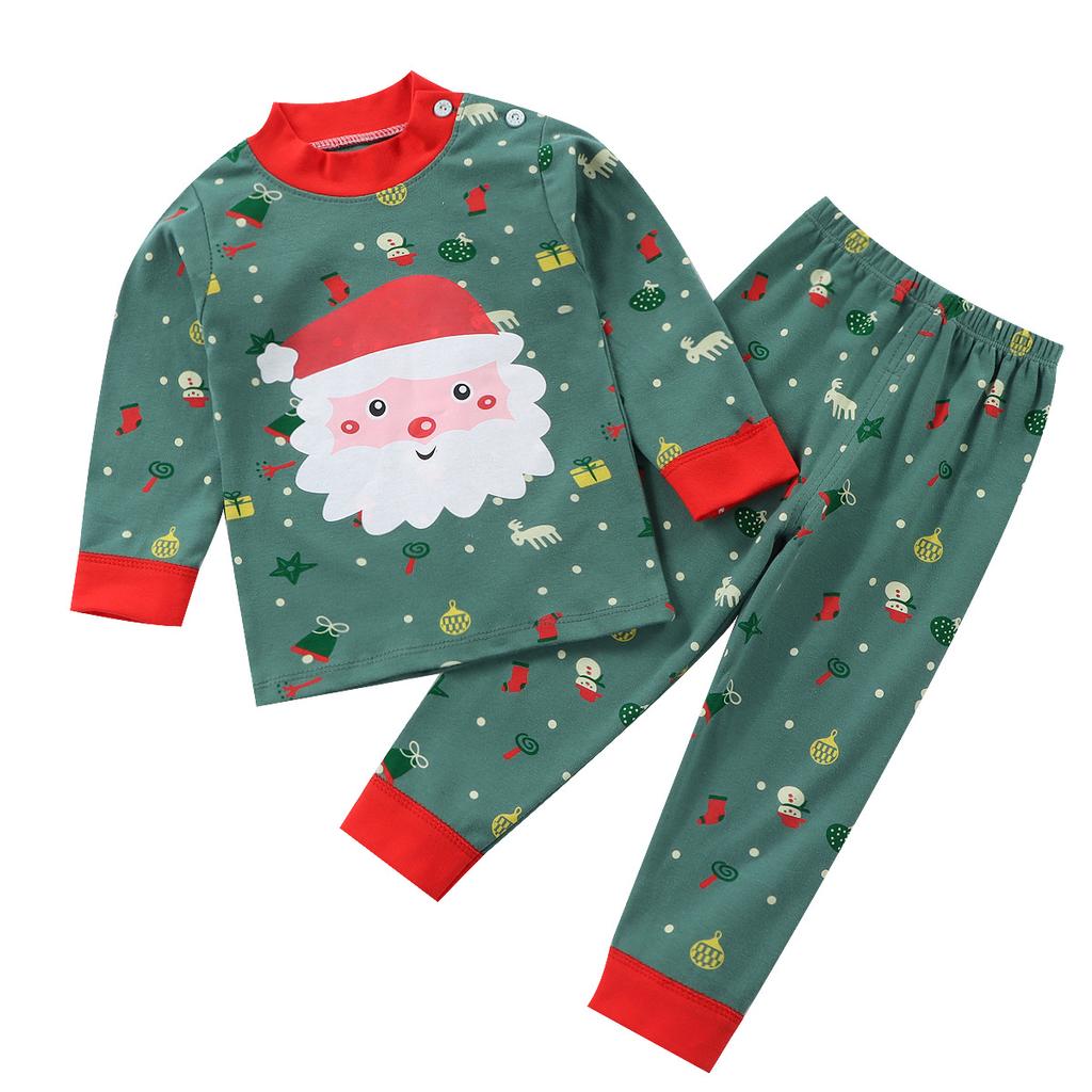 [Cotton Kids Long Sleeve Pajama Set Autumn Spring Sleepwear for Boys Girls]