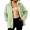 Winter Fleece Jacket for Women Stand Collar Zip Up Sherpa Coat Fuzzy Long Sleeve Fall Casual Outerwear with Pockets