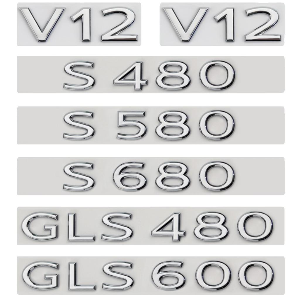 Car Emblem Badge 3D ABS Letter Sticker For Maybach S480 S580 S680 GLS480 GLS600 V12 Auto Trunk Fender Exterior Accessories G8