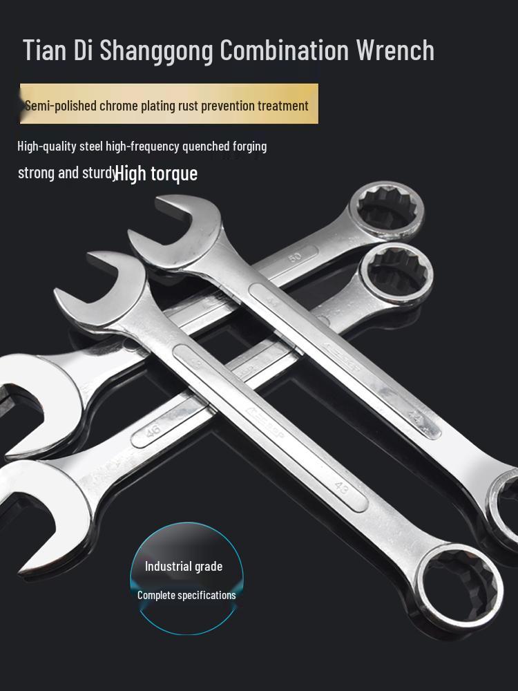 Double-End Wrench Set: Extra Large 6-32mm Open/Box End for Auto Repair