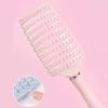 Macaron Large Curved Leather Massage Comb High Cranial Top Fluffy Comb Curly Hair Styling Comb Curved Nine-rib Comb