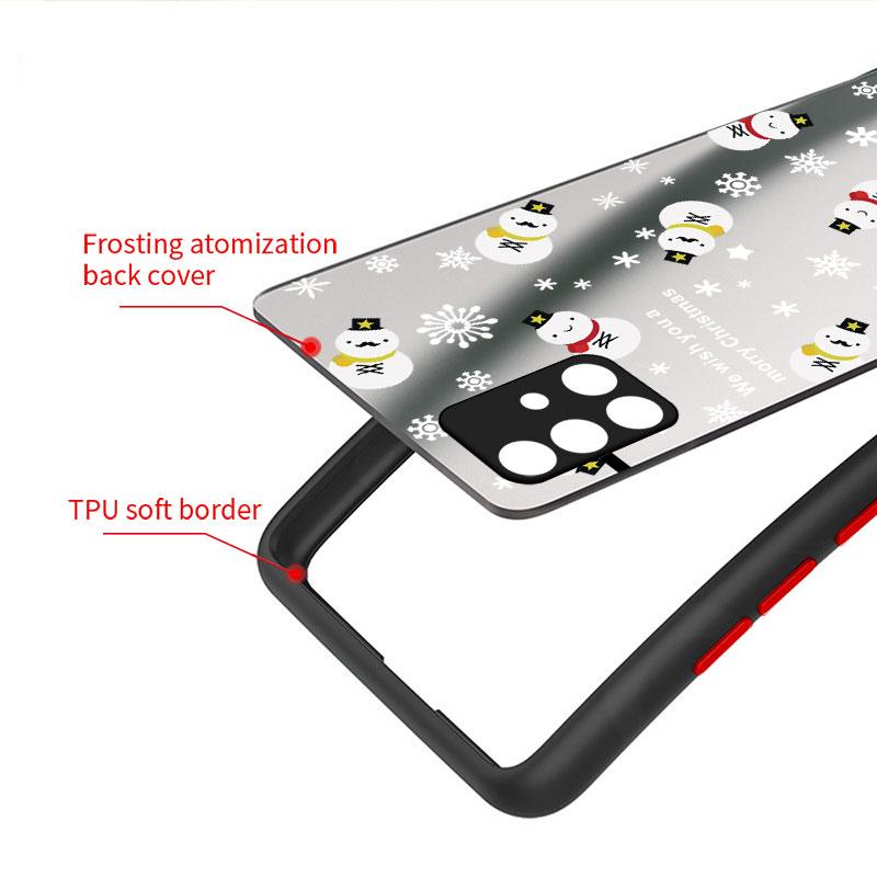 Cute Cartoon Doll Christmas Matte Case For Samsung Galaxy A52 A12 A51 A32 A21s A71 A32 5G A12 A22 A53 A70 A50 Hard Phone Shell