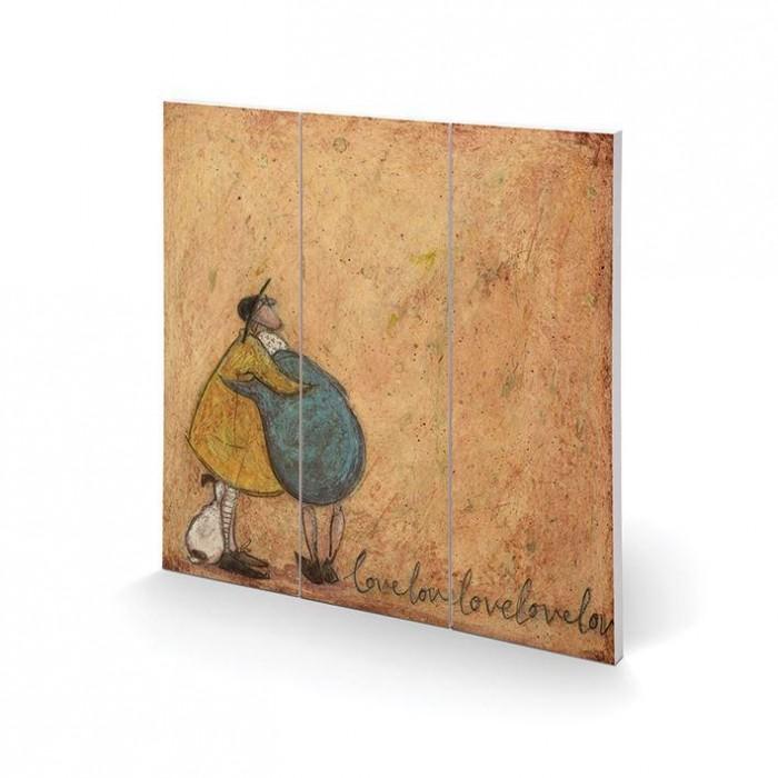 Sam Toft Love Love Love Love Love Wood Square Plaque