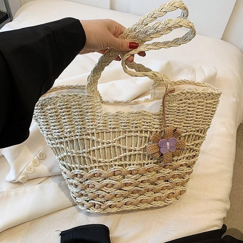 Large Capacity Woven Straw Tote Bag For Women Perfect For Summer Beach Travel