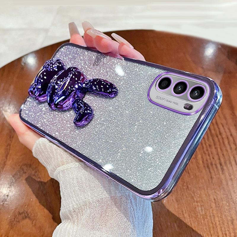 For Motorola Moto G52 4G/G82 5G Slim Case Cute Rabbit Kickstand Phone Protector