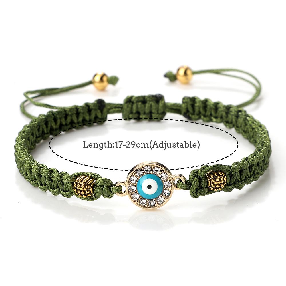 Women Crystal Blue Evil Eye Braided Bracelet Turkish Healing Yoga Couple Bracelet&Bangles Chain Pulsera Jewelry Gift