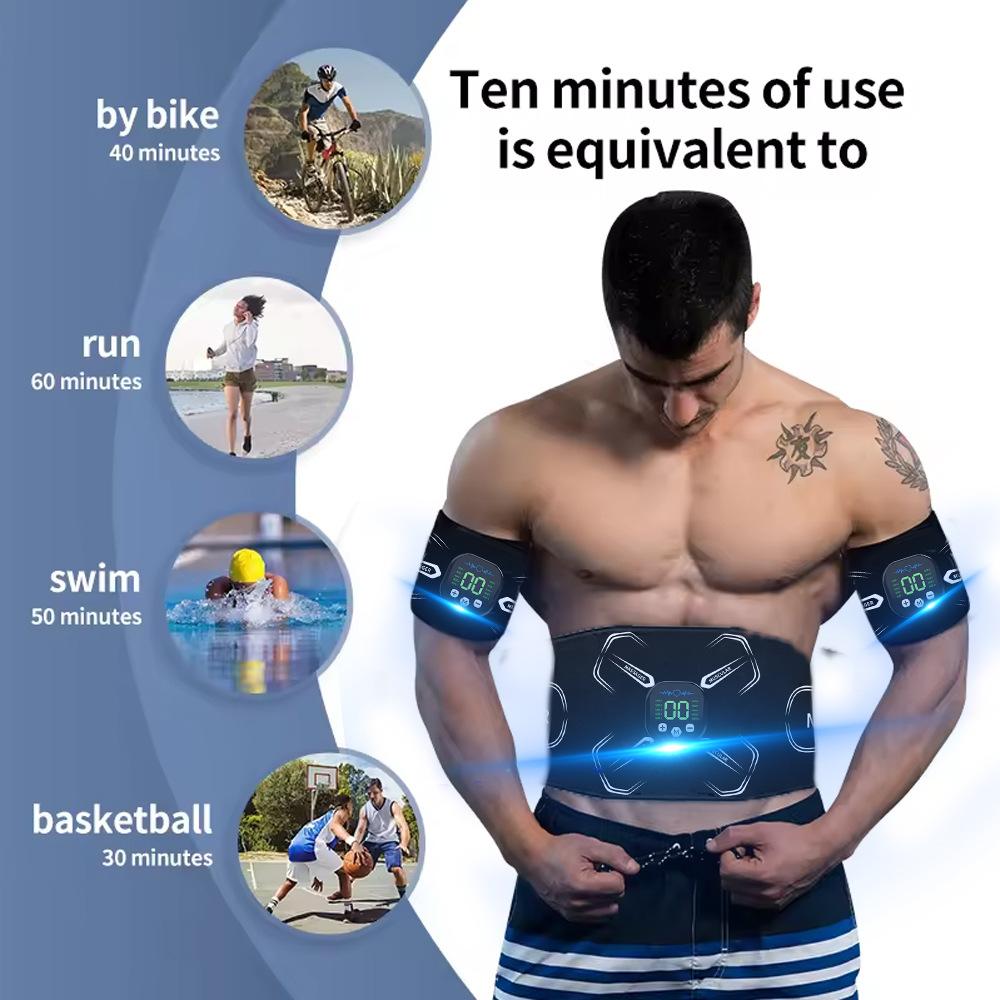 Smart Abdominal Toning Belt EMS Muscle Stimulator Toner Waist Abs Trainer Body Slimming Home Fitness Massager USB Recharge
