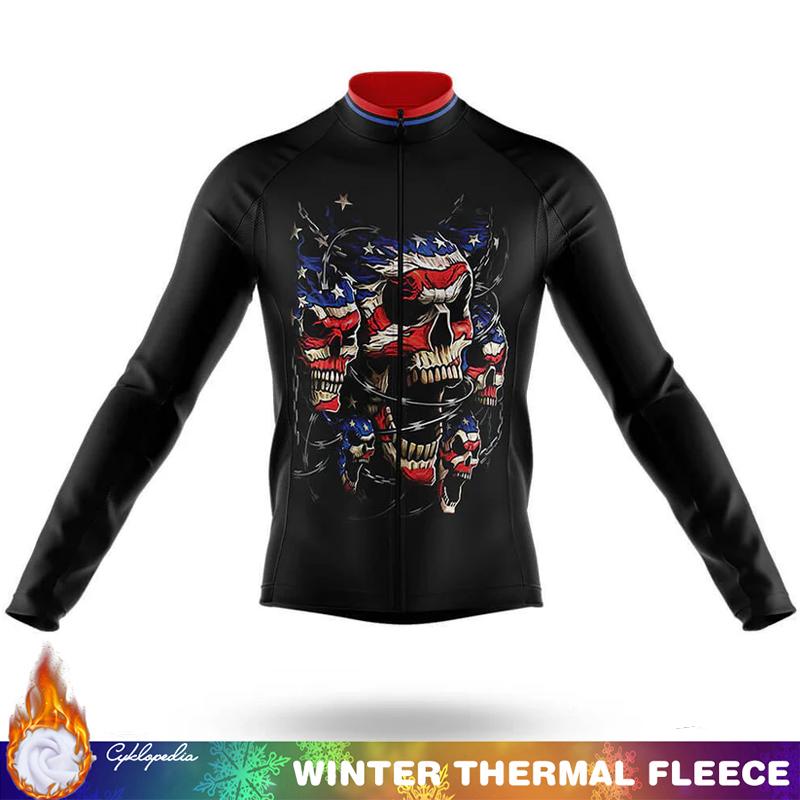 Mtb Clothing Men SKULL Fleece Jersey Cycling Mens Men's Shirt Thermal Winter Outfit Long Sleeve 2026 Man Road Bikes Jackets Bike