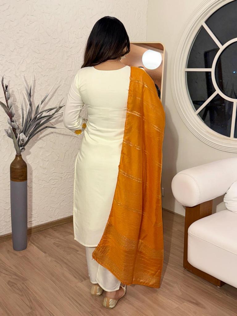 Women Designer Kurta Pant Dupatta Set Indian Bollywood Top Tunic Kurti Salwar Suit Dress