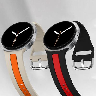 Two-Tone Silicone Band for Samsung Galaxy Watch 8 Classic 40mm 44mm 46mm Sport Replacement Bracelet Correa Galaxy Watch 8 Strap