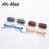 Stylish Compact Rimless Square Sunglasses Female Male Luxury Brand Design Popular Travel Driving Metal Retro Sun Eyeglasses UV400