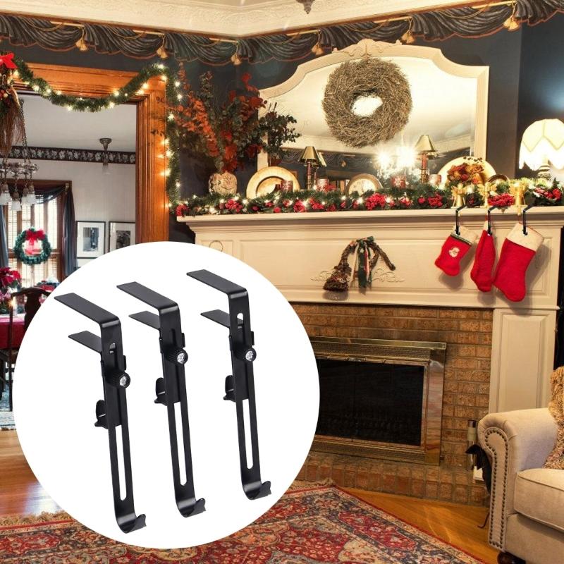 Expandable Mantels Hook For Holiday Decorations Nonslip Practical Iron Stocking Hanger Nonslip Iron Wall Hook
