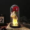 Artificial Rose Flowers Eternal Rose LED Valentine Day Gifts Foil Flower in Glass Cover Simulation Rose Flower Mothers Day Gift