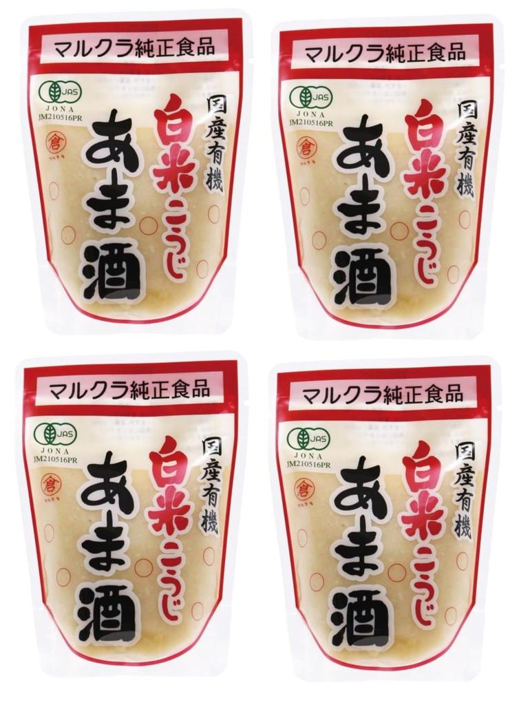 Marukura Foods Organic White Rice Koji Amazake (Sweet Sake) 250g x 4 bags (Contents: 250g)