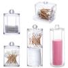 Acrylic Transparent Storage Box Large Capacity Easy To Clean Dust-Proof Cotton Swabs Makeup Cloths Dental Floss Storage Tube