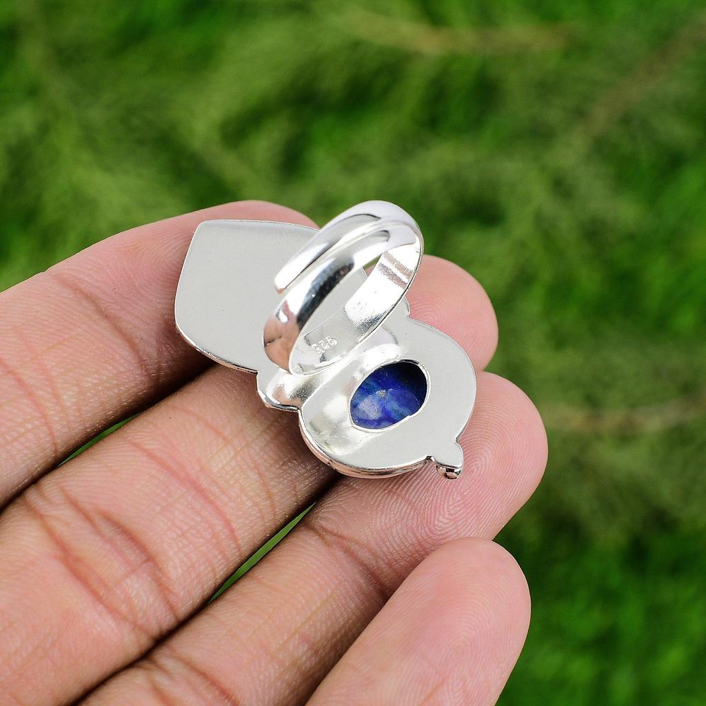 Womens day Deal 925 Sterling Silver Lapis Lazuli Stone Anniversary New Bird Ring