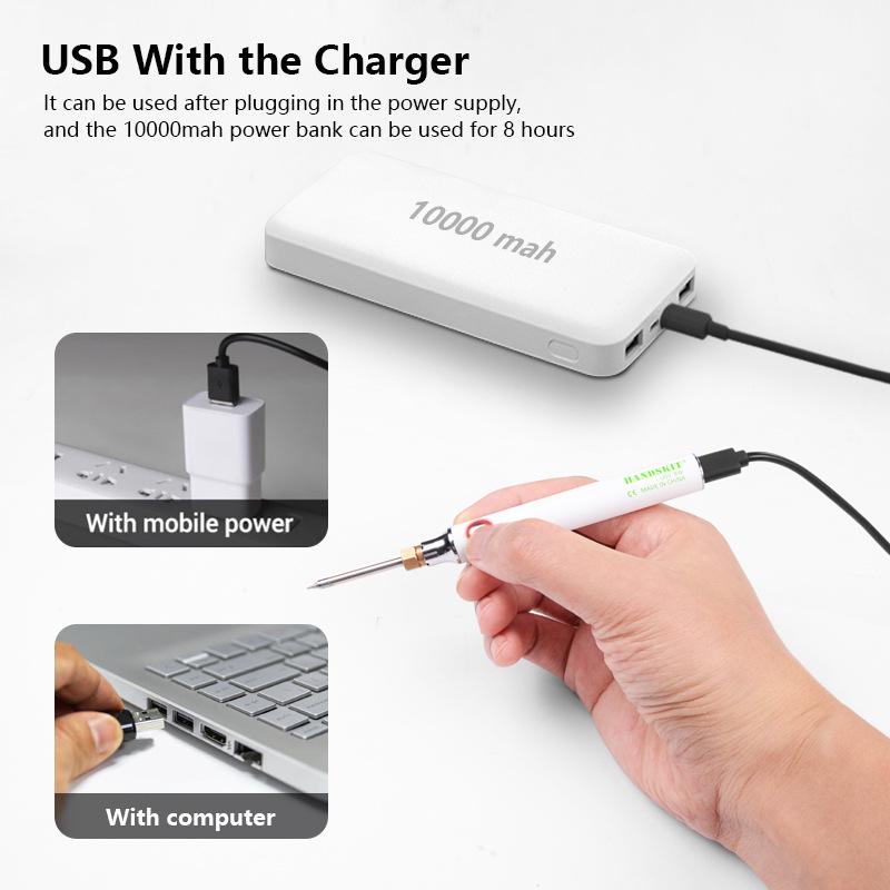 5V 8W Tragbarer USB Mini Lötkolben für den Außeneinsatz in großer Höhe mit Powerbank-Kompatibilität