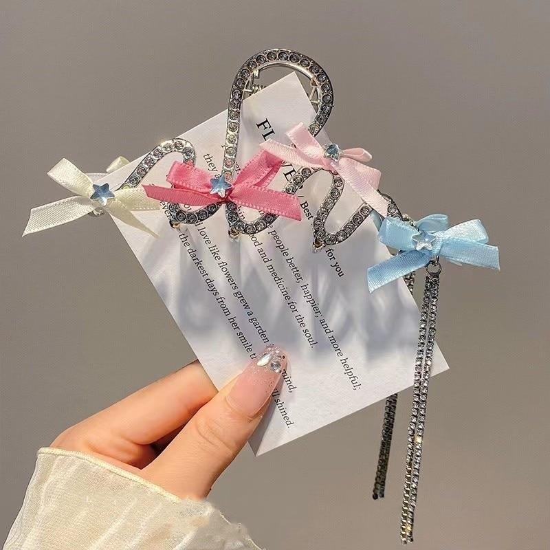New Fashion Rhinestone Tassel Hair Claw Clips Vintage Butterfly Star Bow Hair Clips For Women Hair Accessories Hairgrips Jewelry
