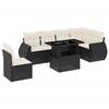 VidaXL Salon de jardin 7 pcs avec coussins noir résine tressée 3268566