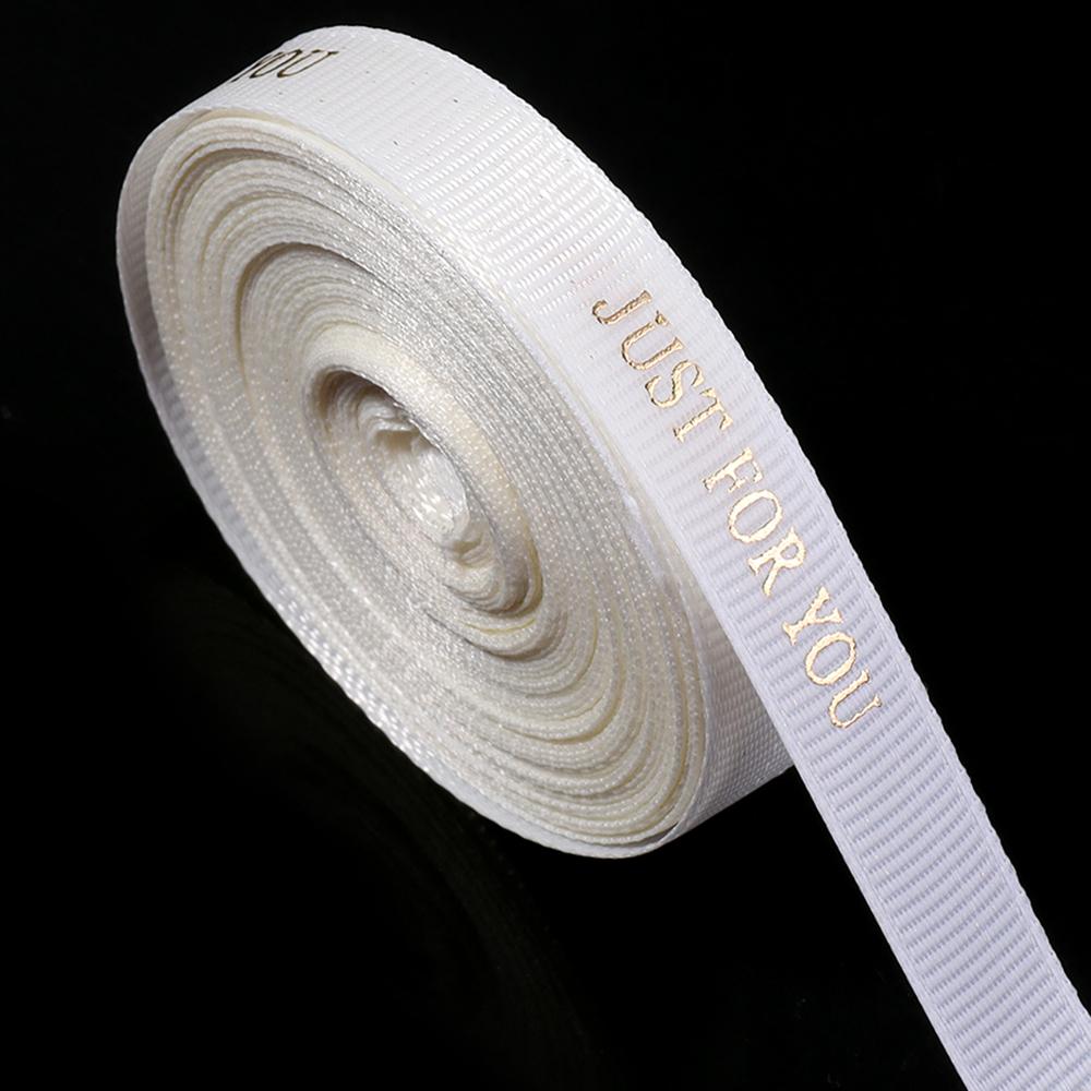 10Yards/Roll 10mm Printed JUST FOR YOU Ribbon Colorful Polyester Ribbon For Wedding Christmas Birthday Gift Packaging Decoration