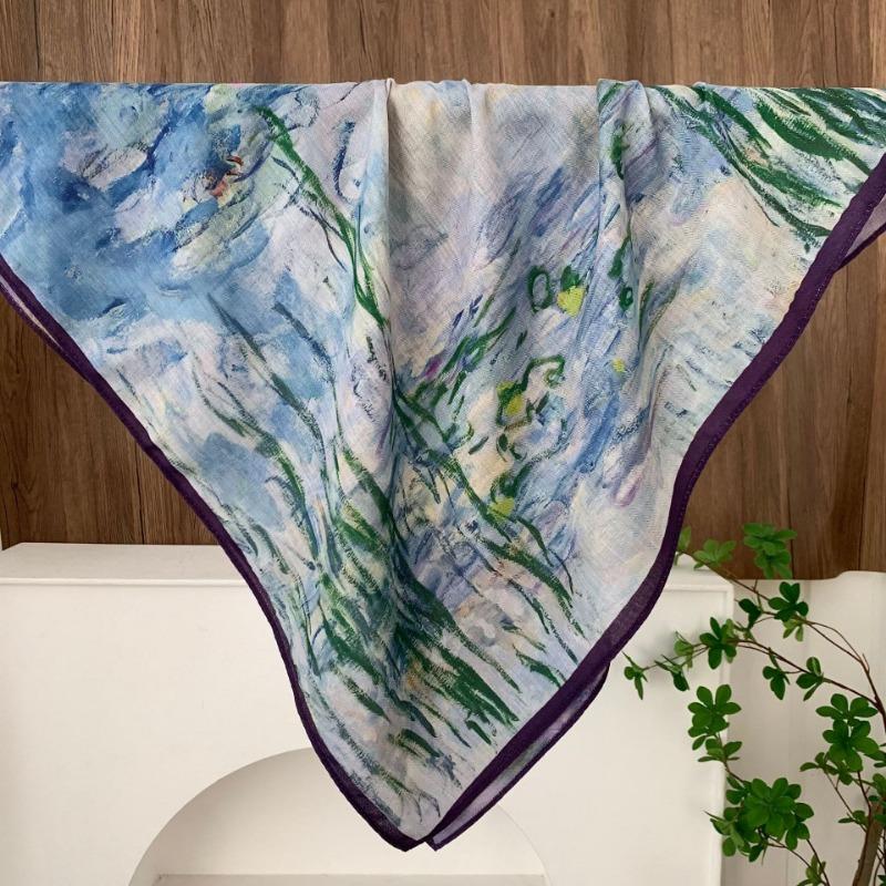 Square scarf new neck scarf scarf small shawl travel bag headscarf versatile cashew flower silk scarf
