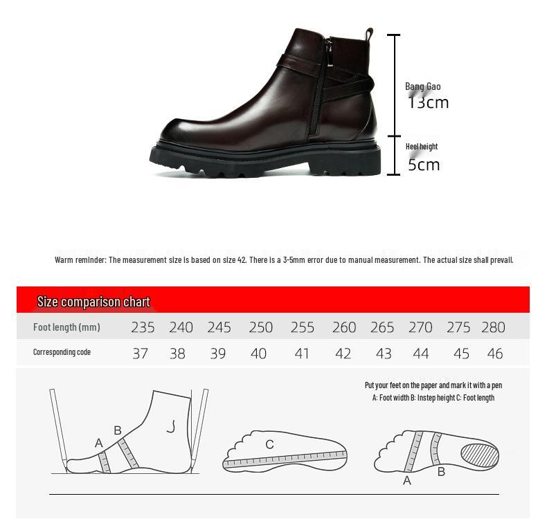 Men's Chelsea Boots 2025: Genuine Leather, Height-Enhancing, Thick Sole Martin Boots for Autumn/Winter
