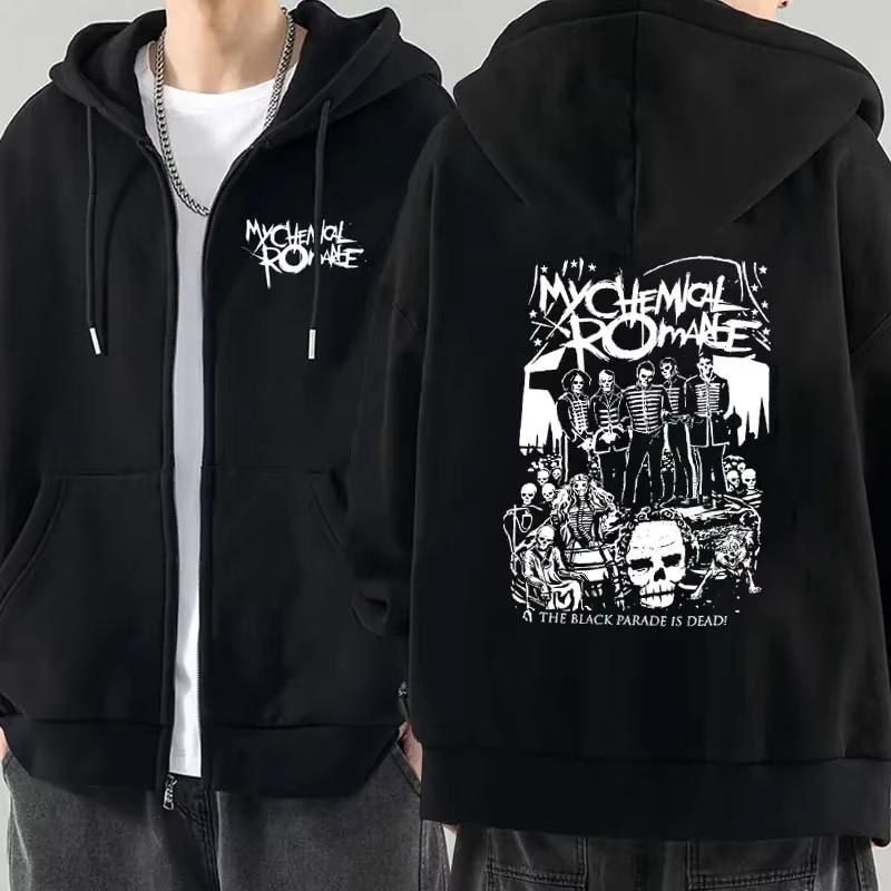 My Chemical Romance Mcr Dead Zipper Hoodie Men Women Loose Fashion Zipper Sweatshirt Men's Long Sleeves Tops