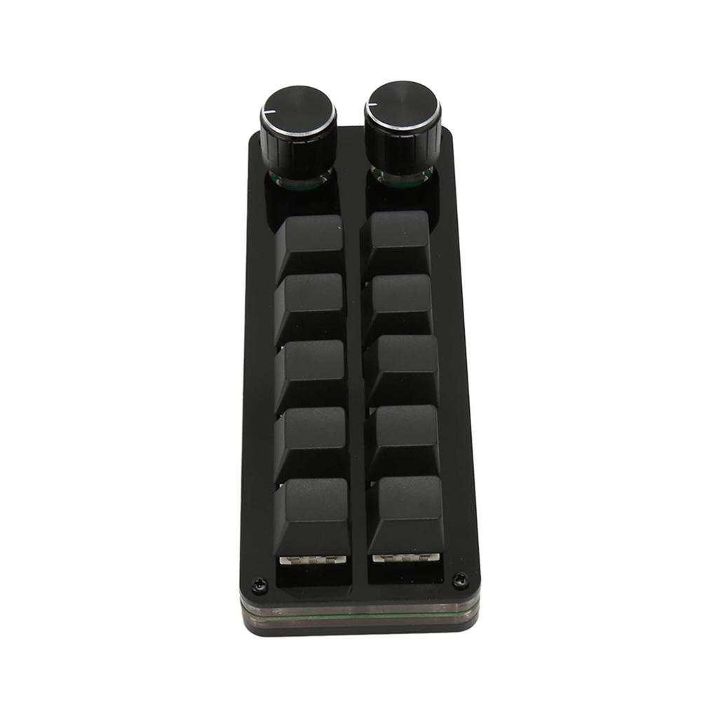 Programmable Keypad 10 Keys 2 Knobs Blue Switch Mechanical Hot Swappable Mini Keypad for Gaming Office Media