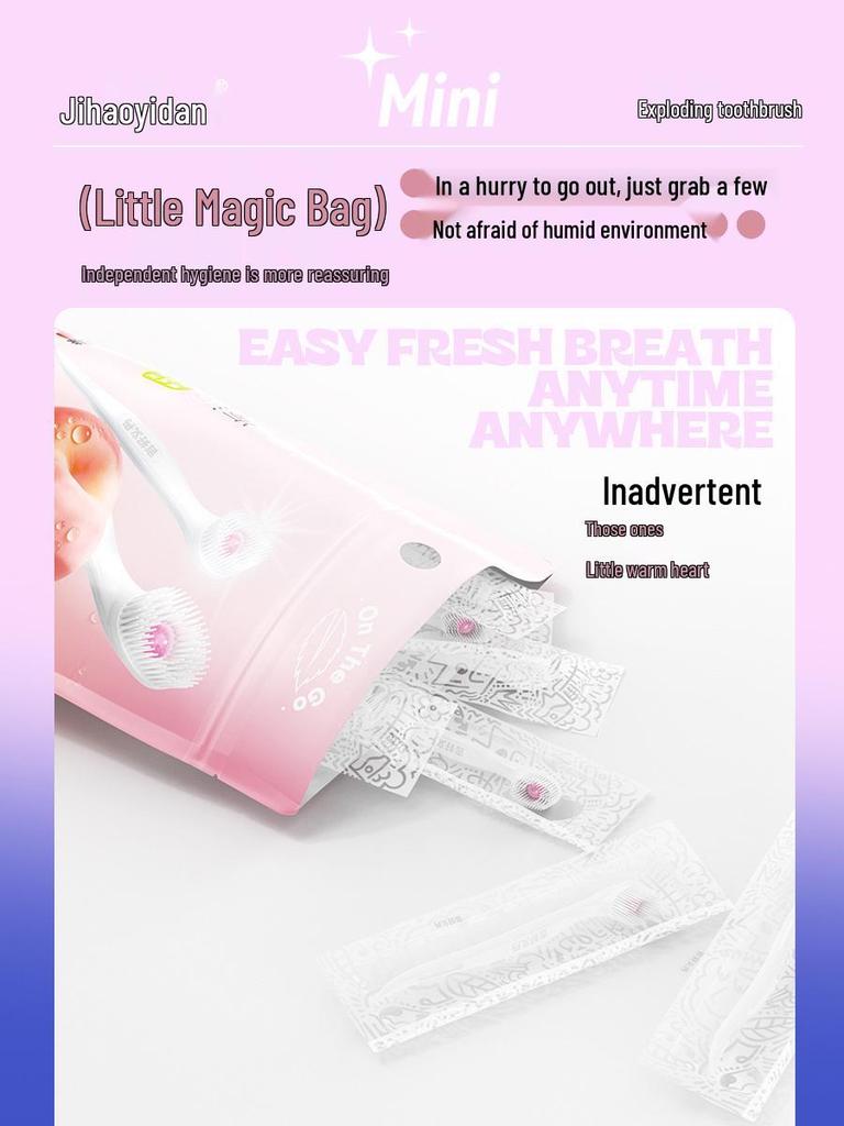 Disposable Adult Toothbrush with Burst Beads for Stain Removal - Travel-Friendly and Popular On TikTok