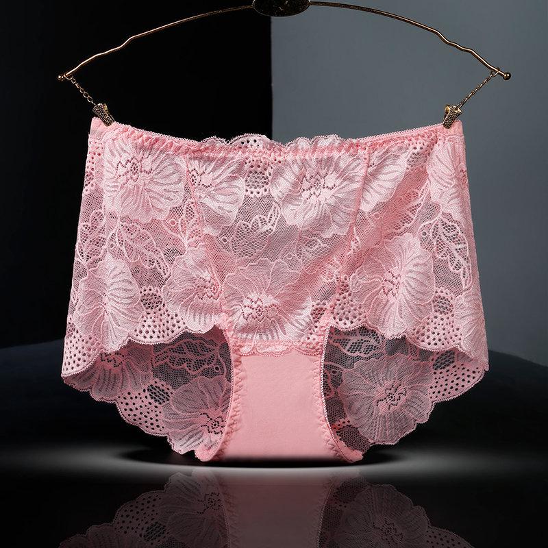 Yu Mei 319 Women's Plus Size High Waist Lace Trim Cutout Panties