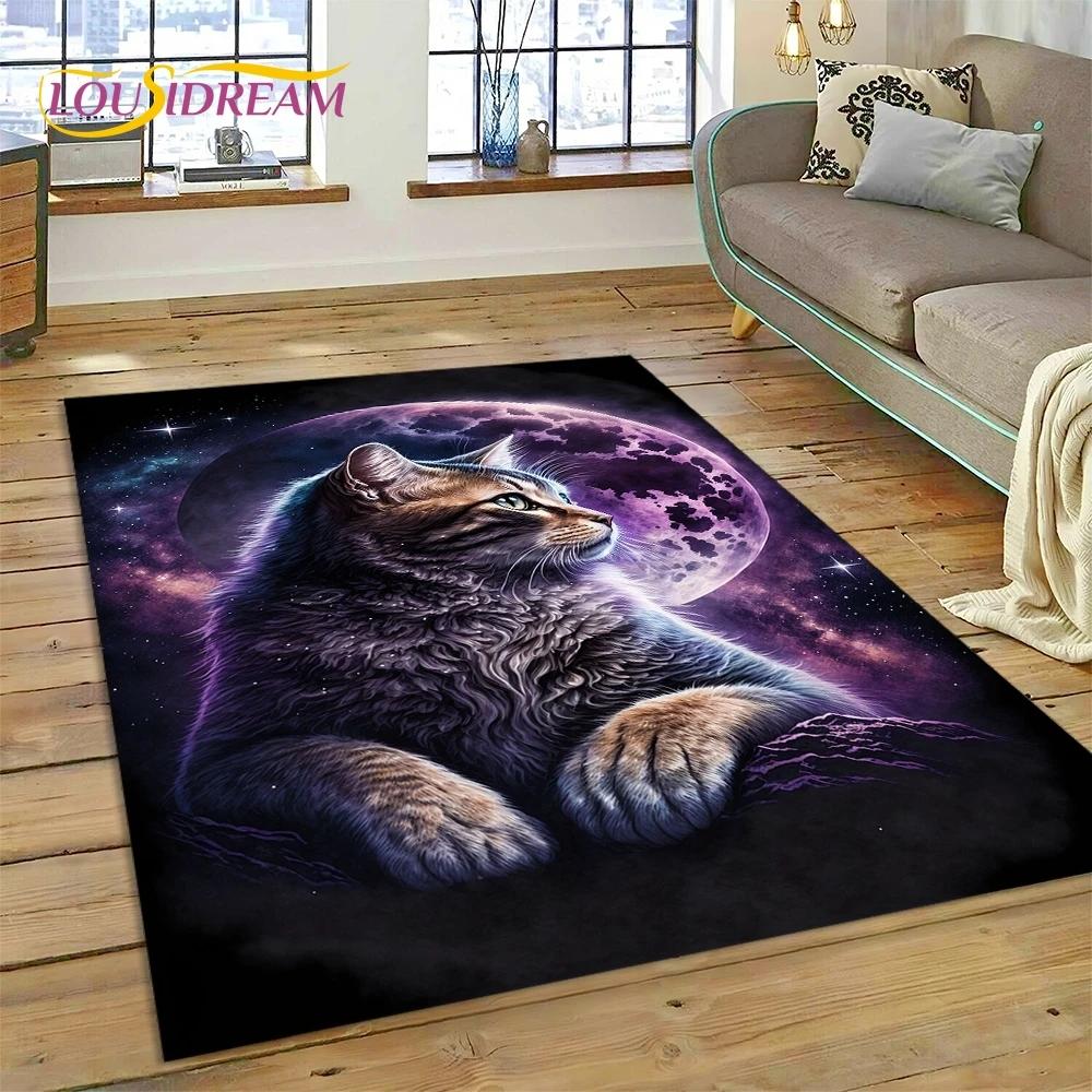 3D Persian Cat,Cute Calico Cat,Ragdoll Cartoon Rug Carpet for Living Room Bedroom Home Decor,Non-slip for Sofa  Doormat Gift Kid