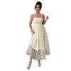 European and American homologous small daisy mesh yarn, tube top sling, French retro medium and long jumpsuit
