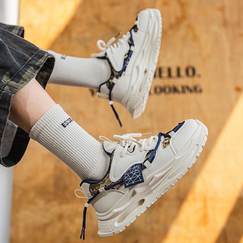 Men's casual sports shoes new thick-soled heightening men's shoes trendy versatile dad shoes men