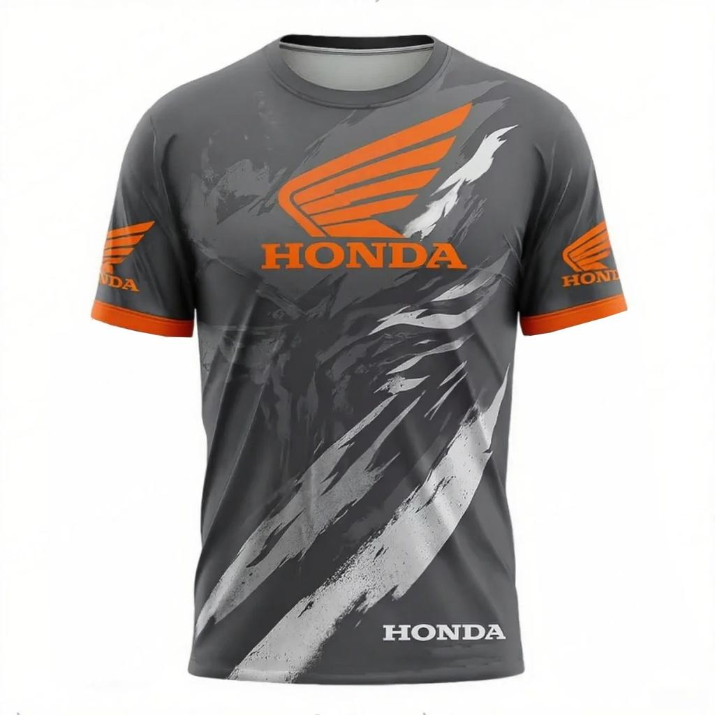 Men Summer Honda Quick Dry and Breathable Racing T-shirt Motorcycle Biker Jersey Sportswear Short Sleeve Lightweight Outdoor