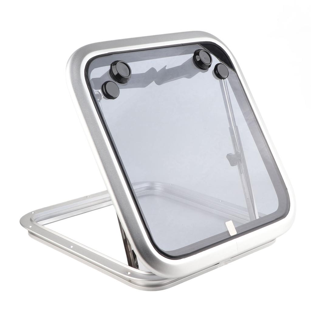 410x410mm Boat Ventilation Hatch Window Square Push Out Deck Porthole Skylights Escape Window for 3‑23mm Thickness