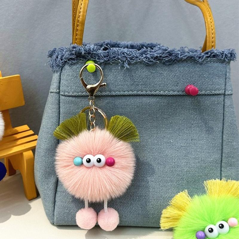 Niedliche Elfen-Schlüsselanhänger, Sonnenbrille, Elfen-Kaninchenhaar-Anhänger, Schlüsselanhänger, Accessoires, Damenmode, Tasche, Handtasche, Dekoration