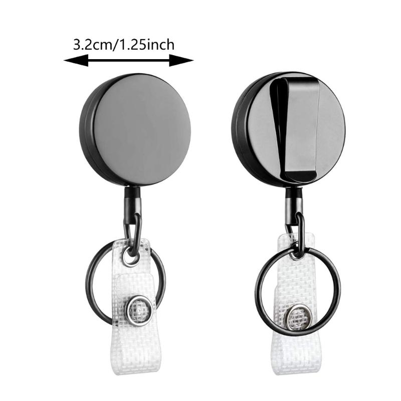 Retractable Keychain ID Badge Reel Heavy Duty Carabiner Holder Badge Holder Easy to Use for Name Card Keychain